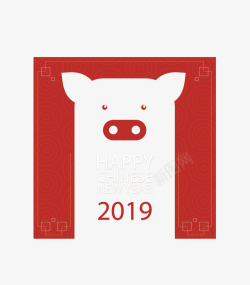 镂空小猪中国风镂空小猪新年矢量图高清图片
