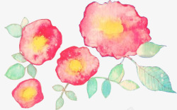 油画红花手绘红花高清图片
