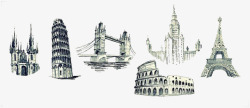 欧洲素描欧洲建筑高清图片