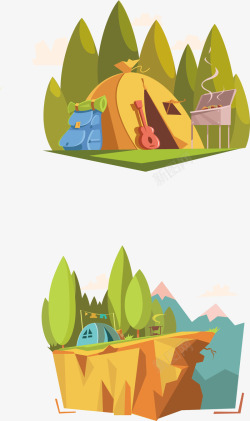烧烤帐篷透明雨棚野营矢量图高清图片