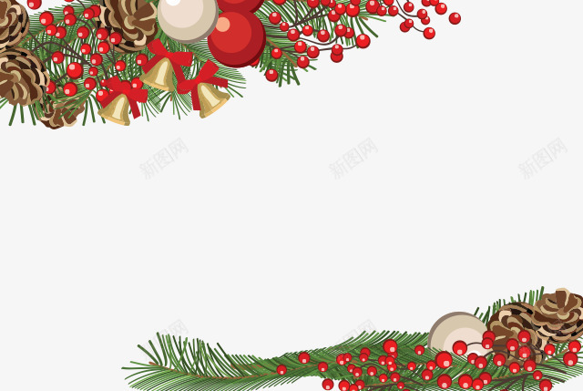 圣诞节边框元素psd免抠素材_新图网 https://ixintu.com 圣诞 圣诞节 装饰 边框