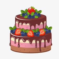 巧克力水果蛋糕巧克力蛋糕矢量图高清图片