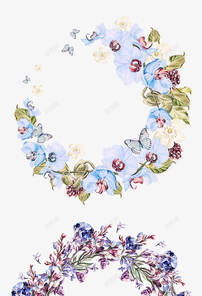 涂鸦植物花朵蓝色效果png免抠素材_新图网 https://ixintu.com 效果 植物 涂鸦 花朵 蓝色
