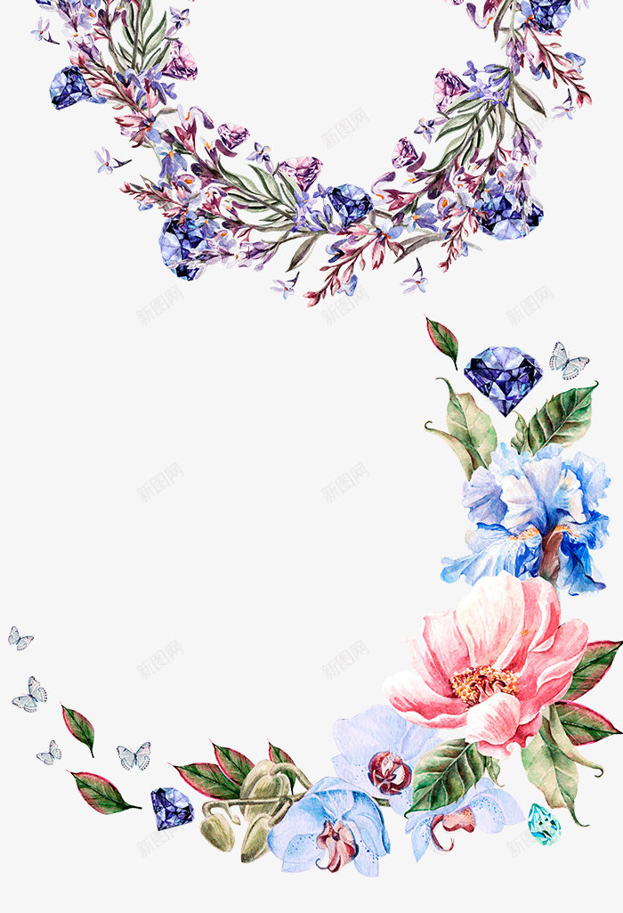涂鸦植物花朵蓝色效果png免抠素材_新图网 https://ixintu.com 效果 植物 涂鸦 花朵 蓝色