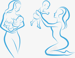 妈咪与宝贝母婴装饰图案高清图片