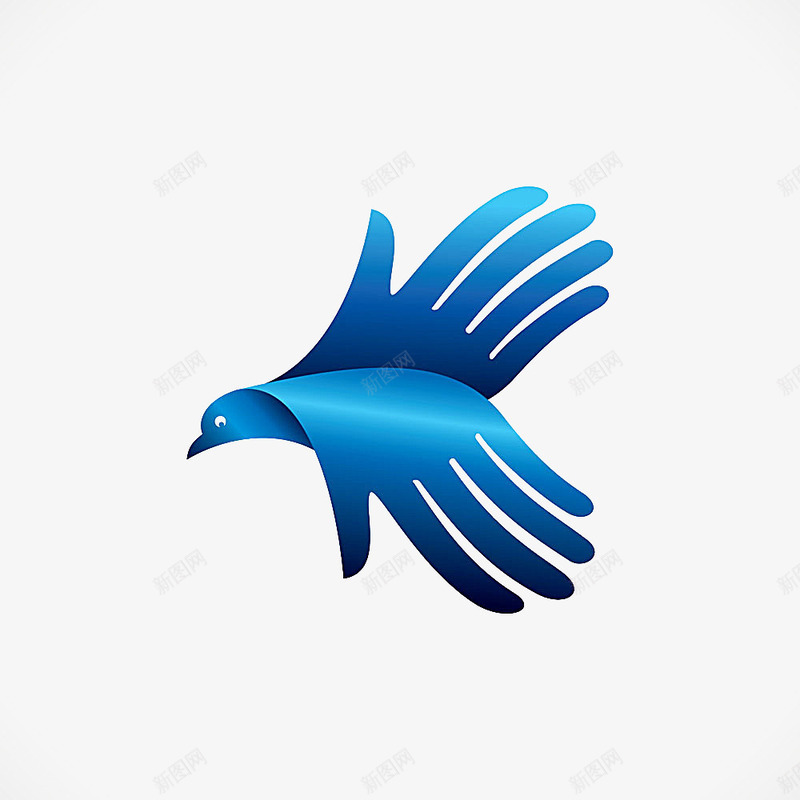 创意蓝色企业logo图标png_新图网 https://ixintu.com 企业logo 公司logo 手指 科技logo 飞翔logo 飞鸟