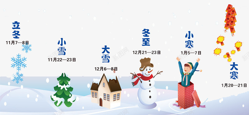 节气合集png免抠素材_新图网 https://ixintu.com 下雪 冬天 冬季 冬至 卡通 大寒 大雪 小学 小寒 插画 立冬 立冬节 节气 雪景