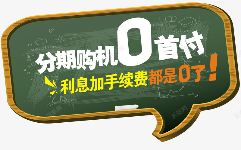 分期购机0首付黑板png免抠素材_新图网 https://ixintu.com 0首付 分期 购机0首付 黑板