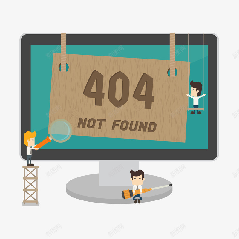 404页面矢量图ai免抠素材_新图网 https://ixintu.com 404 电脑 错误页面 页面 矢量图