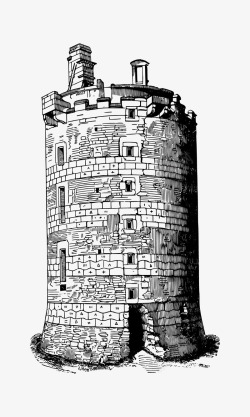 建筑堡垒法国城堡手绘矢量图高清图片