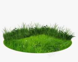 圆形茂盛绿色草地素材