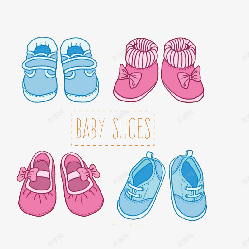 可爱的婴儿鞋psd免抠素材_新图网 https://ixintu.com 儿童 可爱 女孩 婴儿 孩子 男孩 粉红色 蓝色