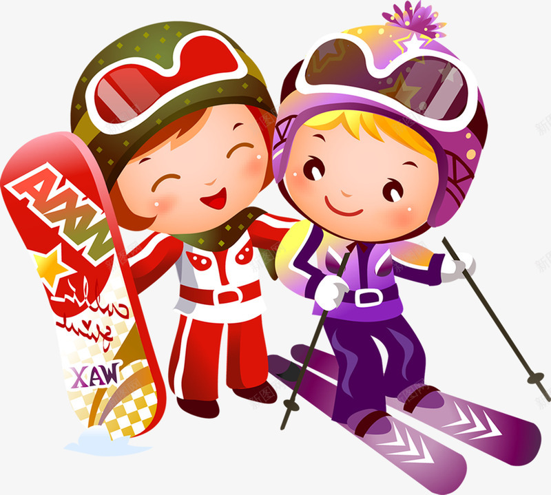 绿紫色服饰滑雪小人png免抠素材_新图网 https://ixintu.com 小人 服饰 滑雪 紫色
