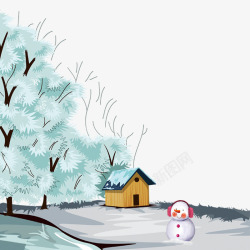 雪地屋子冬天来了高清图片