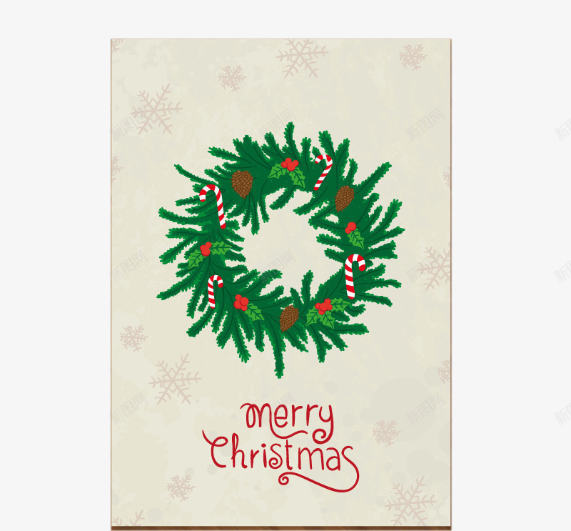 圣诞槲寄生花环卡片png免抠素材_新图网 https://ixintu.com 圣诞卡片 圣诞贺卡 槲寄生 槲寄生卡片