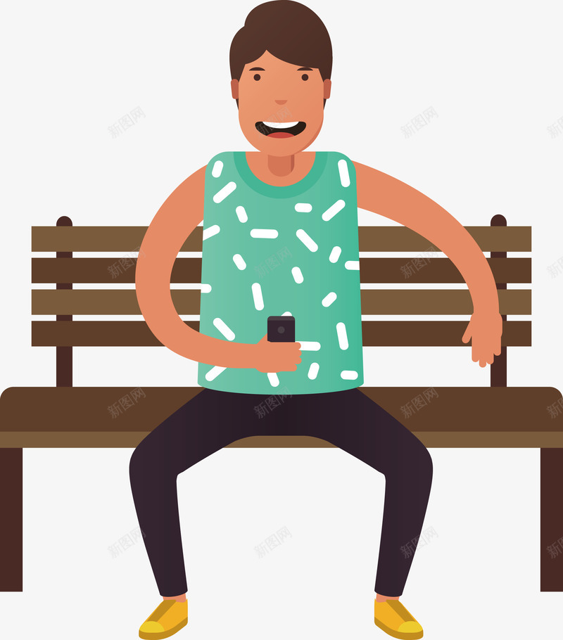 坐在椅子上玩手机的男士矢量图eps免抠素材_新图网 https://ixintu.com 玩手机 玩手机PNG 男士 男子玩手机 矢量玩手机 褐色椅子 矢量图