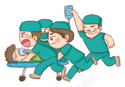 牙科医生和病人插画正在送往医院的病人高清图片