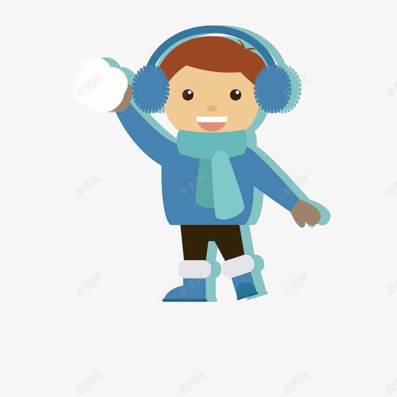 小男孩png免抠素材_新图网 https://ixintu.com 冬天 冬天的衣服 围巾配件 外套 小孩