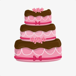 三层蝴蝶结巧克力蛋糕素材