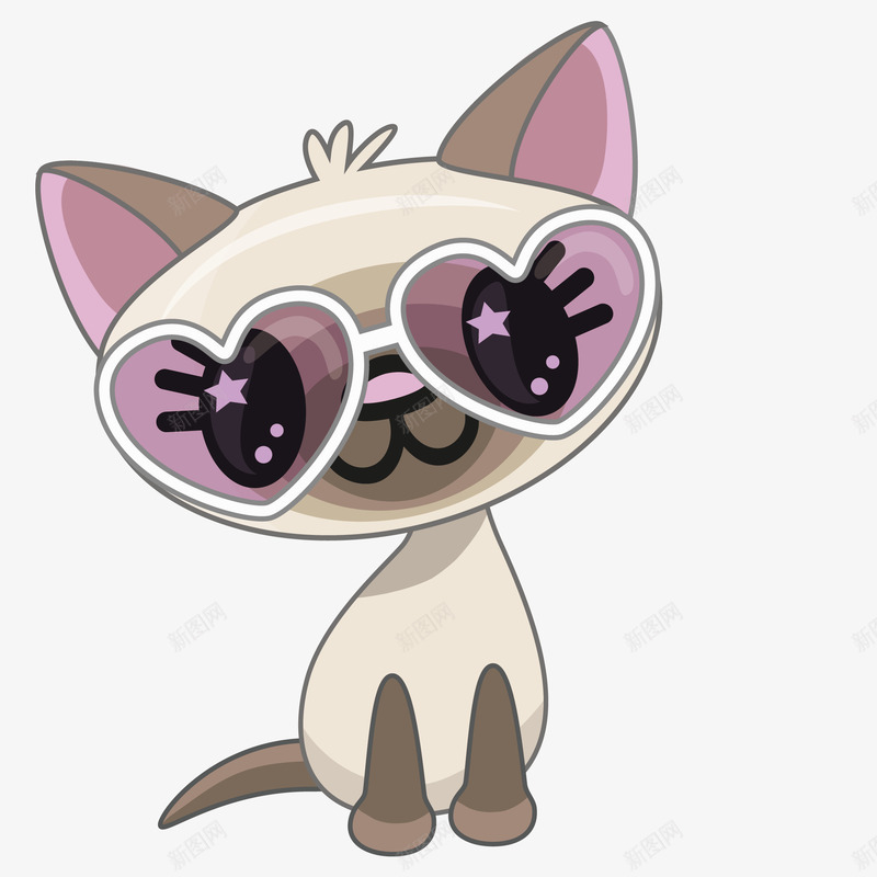 卡通手绘可爱的小猫png免抠素材_新图网 https://ixintu.com 动漫动画 卡通手绘 可爱 小猫 开心的 猫咪 眼睛