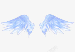 蓝色水晶石头翅膀高清图片
