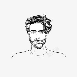 手绘男士头发素材