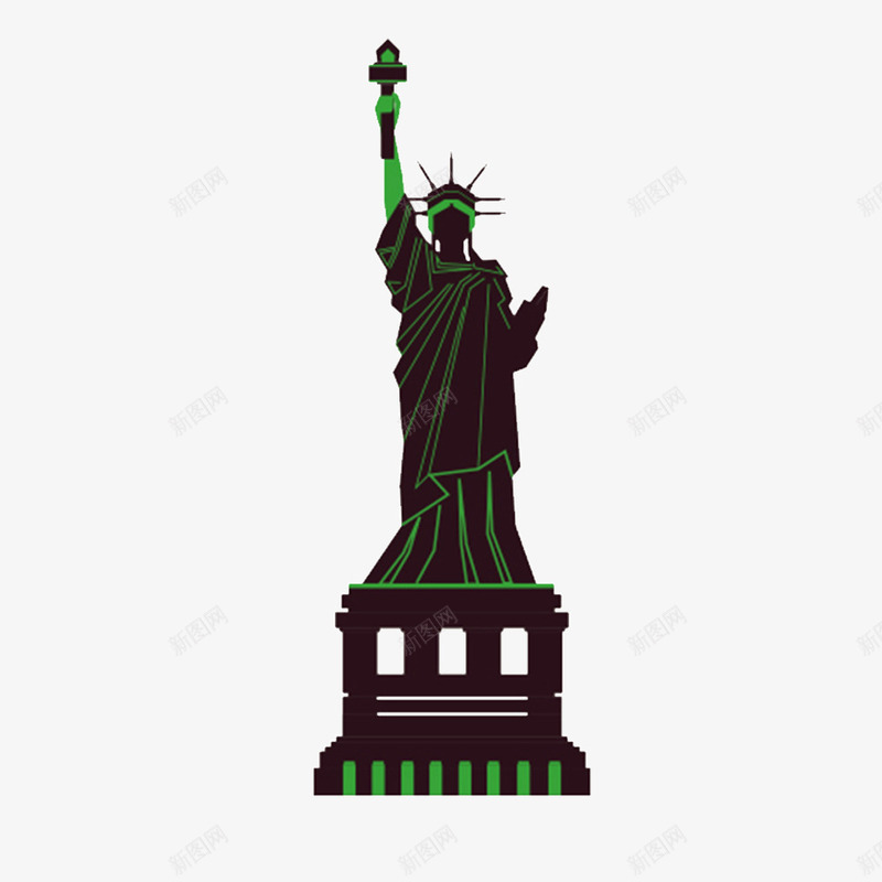 自由女神像png免抠素材_新图网 https://ixintu.com 建筑 美国 自由女神 雕像