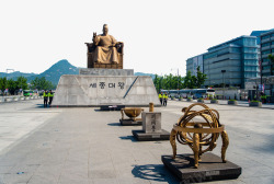 门摄影韩国光化门广场高清图片