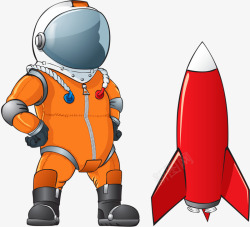 宇航员和火箭素材