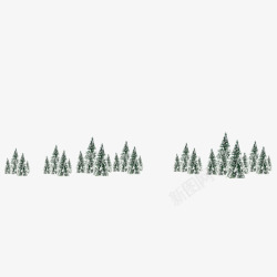 尖尖的树木雪地上的树木高清图片