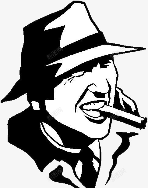 创意禁烟png免抠素材_新图网 https://ixintu.com 吸烟的男士 戴着帽子 笑着