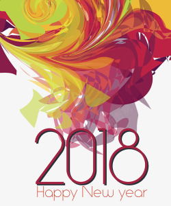 油画海报素材2018新年高清图片