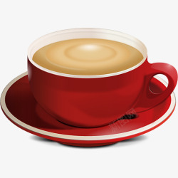 卡通咖啡杯红色杯子素材