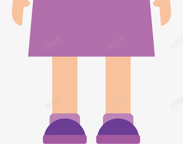 爱笑的女孩矢量图ai免抠素材_新图网 https://ixintu.com 套装 女孩 开心 微笑 紫色连衣裙 紫色鞋子 矢量图