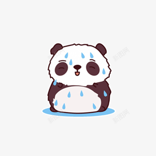 被雨淋的熊猫png免抠素材_新图网 https://ixintu.com 卡通形象 可怜 可爱 图示 插图 熊猫