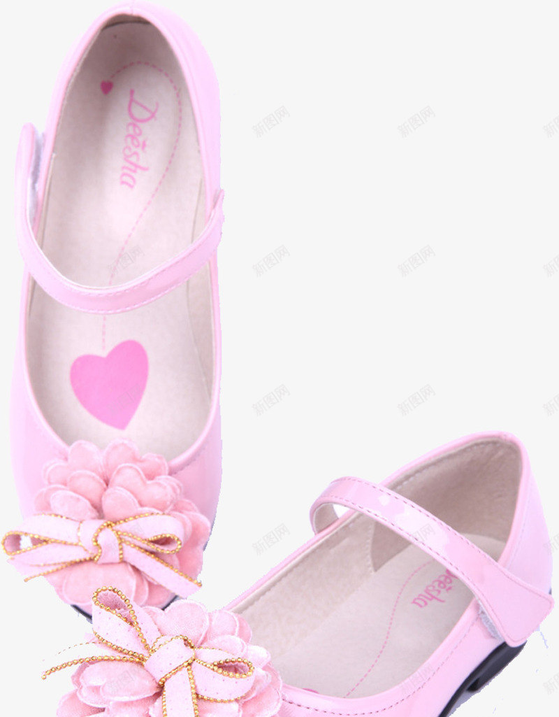 粉色儿童鞋png免抠素材_新图网 https://ixintu.com 儿童 公主鞋 带花 粉色 鞋店