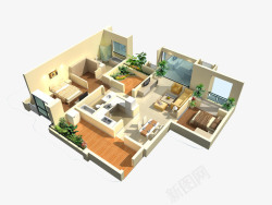 沙发三维模型3D室内效果图高清图片