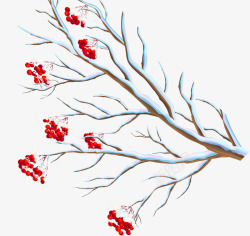 创意雪景冬天创意卡通手绘树木高清图片
