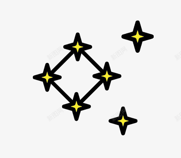 星星星座png免抠素材_新图网 https://ixintu.com 创意 星座 星星 星河 简约 菱形 菱形星星