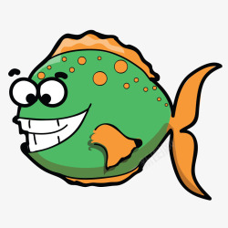 海蛇Q版卡片绿色小丑鱼超萌卡通手绘Q版动物高清图片
