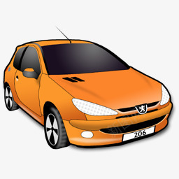 橙色东风标致汽车图标图标