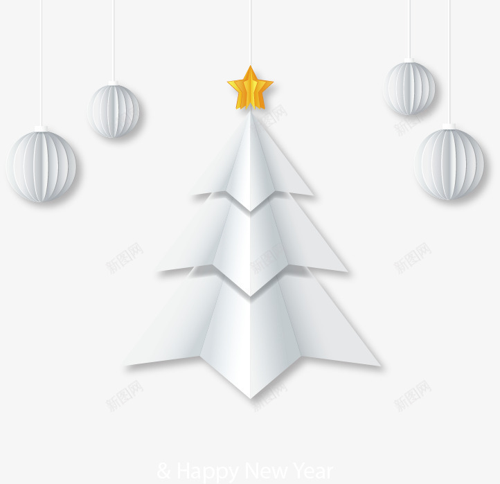 白色折纸圣诞树贺卡png免抠素材_新图网 https://ixintu.com 圣诞树贺卡 折纸圣诞树 折纸贺卡 白色折纸