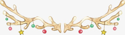鹿角挂饰水彩鹿角圣诞标题框矢量图高清图片