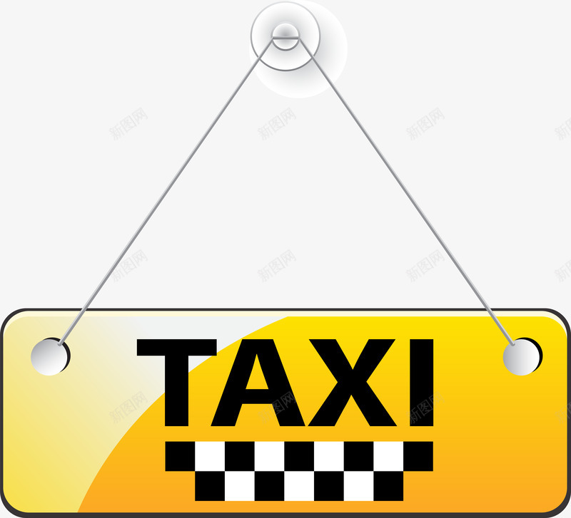 出租车挂牌png免抠素材_新图网 https://ixintu.com taxi 出租车 卡通标签 挂牌 装饰图案