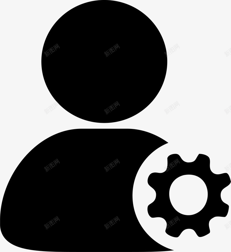 黑色管理员图标png_新图网 https://ixintu.com 头像 管理logo 管理员 系统 系统管理员 设置 黑色