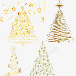 金色创意圣诞树素材