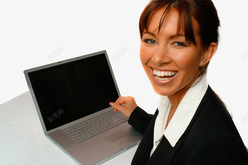 开心员工png免抠素材_新图网 https://ixintu.com 女人电脑 开心的女员工 高兴的女员工 高兴的白领女员工