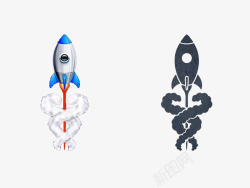 素描火箭火箭发射高清图片