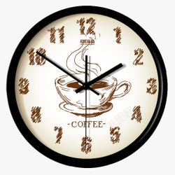 咖啡杯图案创意挂钟素材