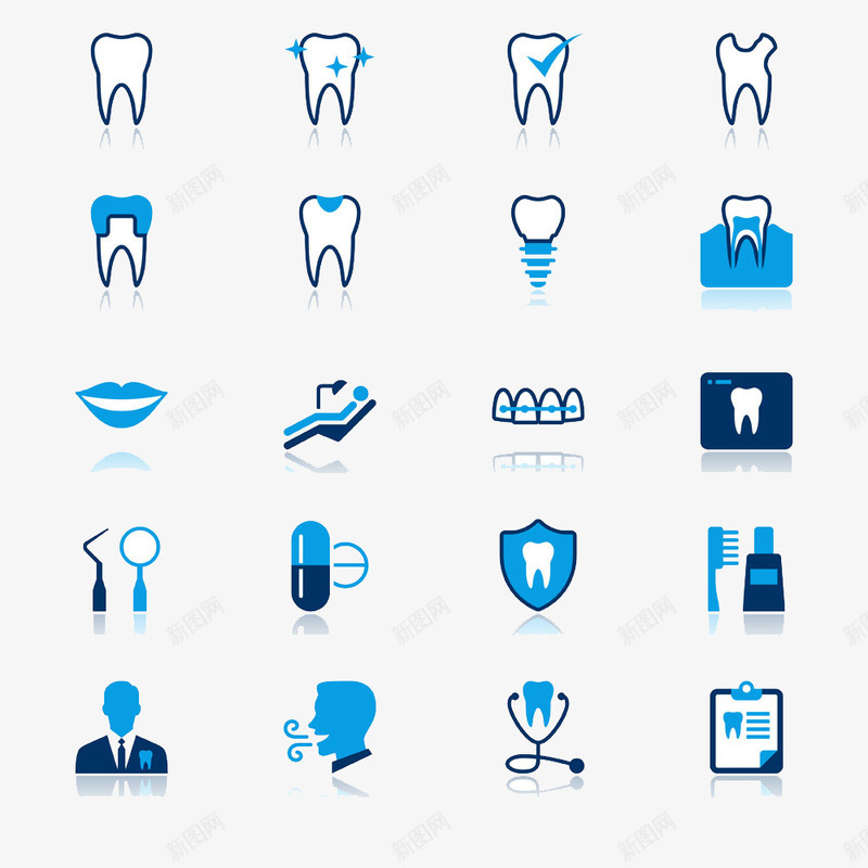 创意牙科图标png_新图网 https://ixintu.com 医疗器械 护理 牙科图标 牙科标志 牙齿保健 牙齿美白
